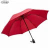 Waterproof Auto Open 3 Fold Reverse Folding Umbrella with Print