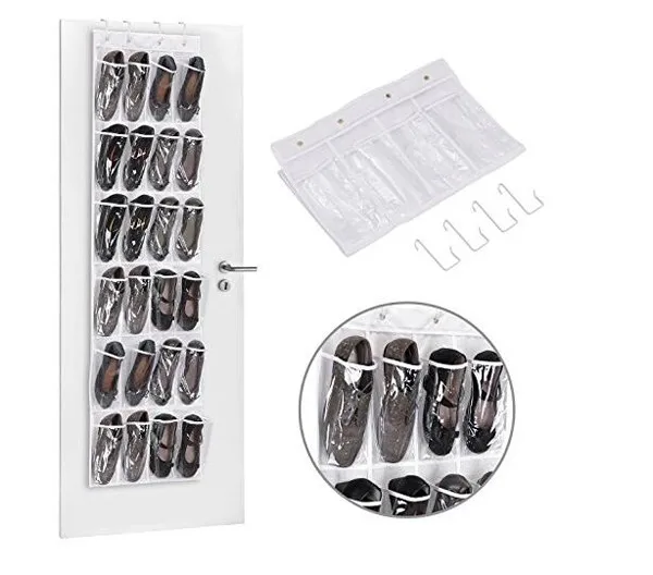Pvc And Nonwoven Fabric Clear Over The Door 24 Pockets Single Sided 03 Jpg