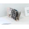 Metal craft factory supplier office triangle white metal wire magazine rack holder file organizer