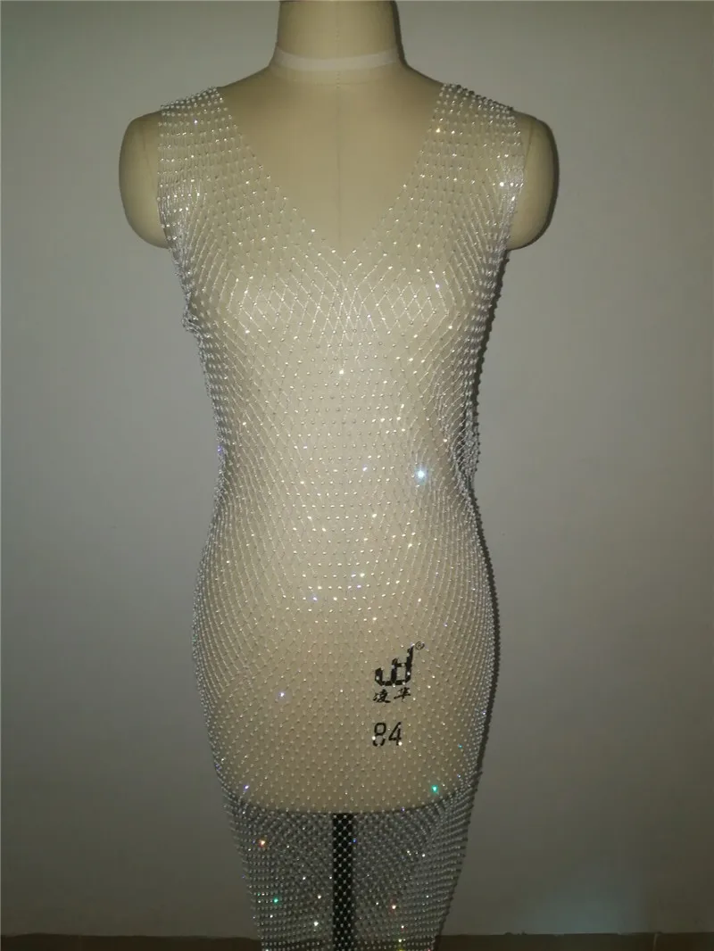 Deat — robe tendance moulante D1103, tenue de club en maille, col double v, en maille scintillante, 2019