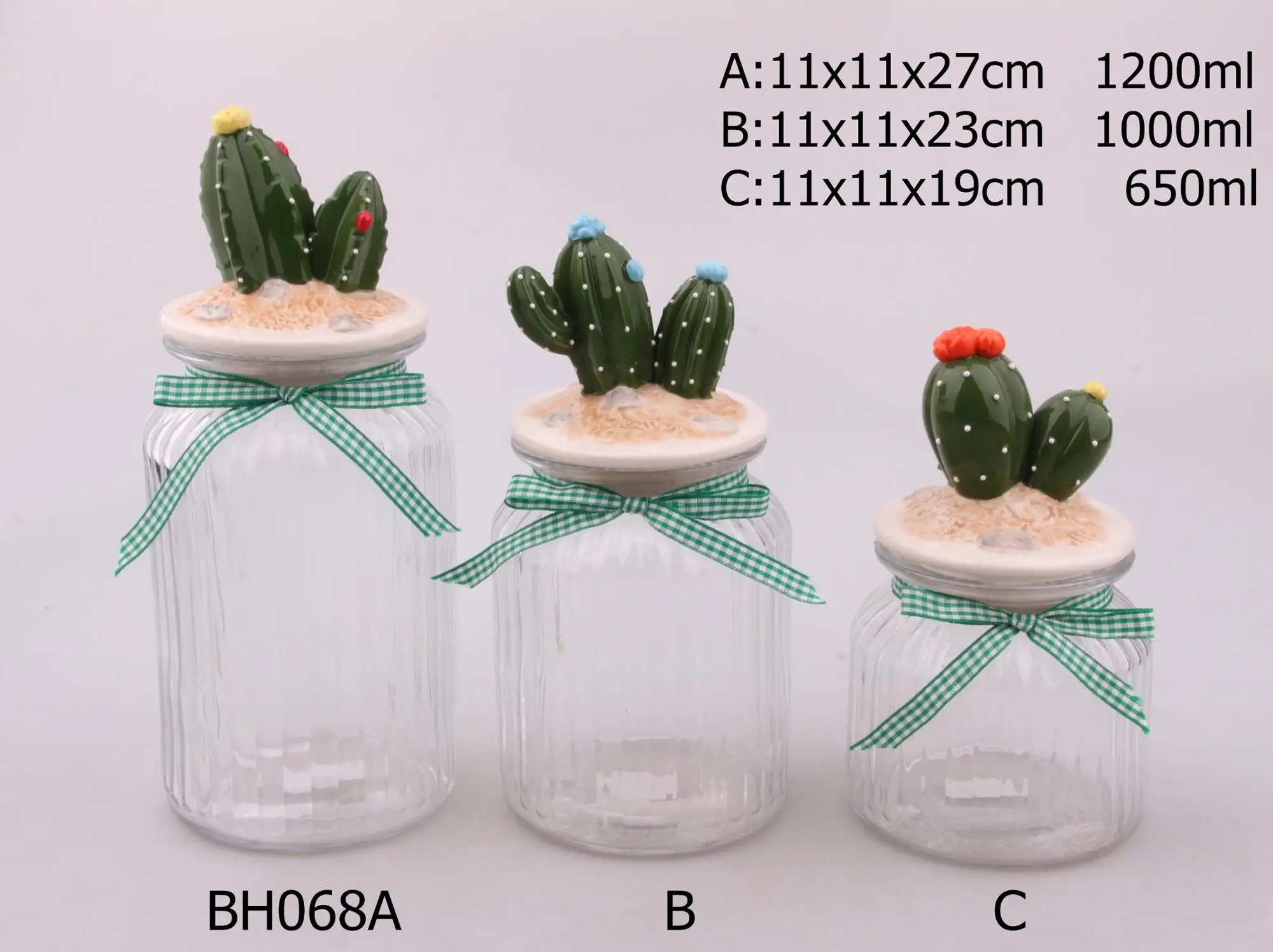 3 Size Glass Storage Canister With Cactus Shape Ceramic Lid Buy Wholesale Glass Jar With Cactus Lid Empty Glass Jar Cactus Shape Lid Product On Alibaba Com