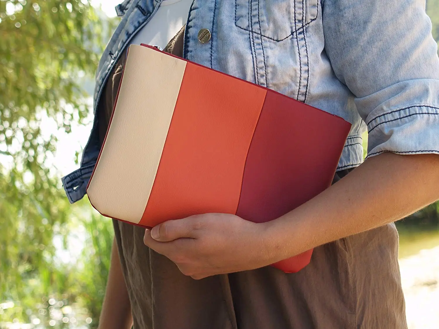 Cream Clutch Bag Wedding Find Deals Get Quotations Handmade Clutch Bag Red Cream Purse Vegan Eco Faux Leather Handbag Strap Evening Wedding Bridesmaid