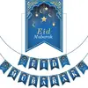 Eid Mubarak decorations Banner Muslim Ramadan Decorations Blue Eid Celebration Decoration for Muslim eid cards