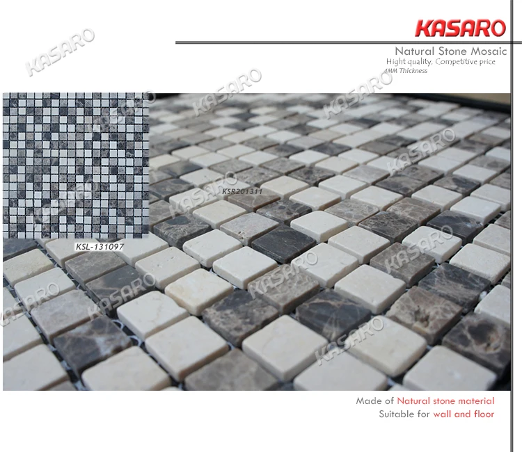 KSL-131097 4MM natural emperador self adhesive stone wall tiles