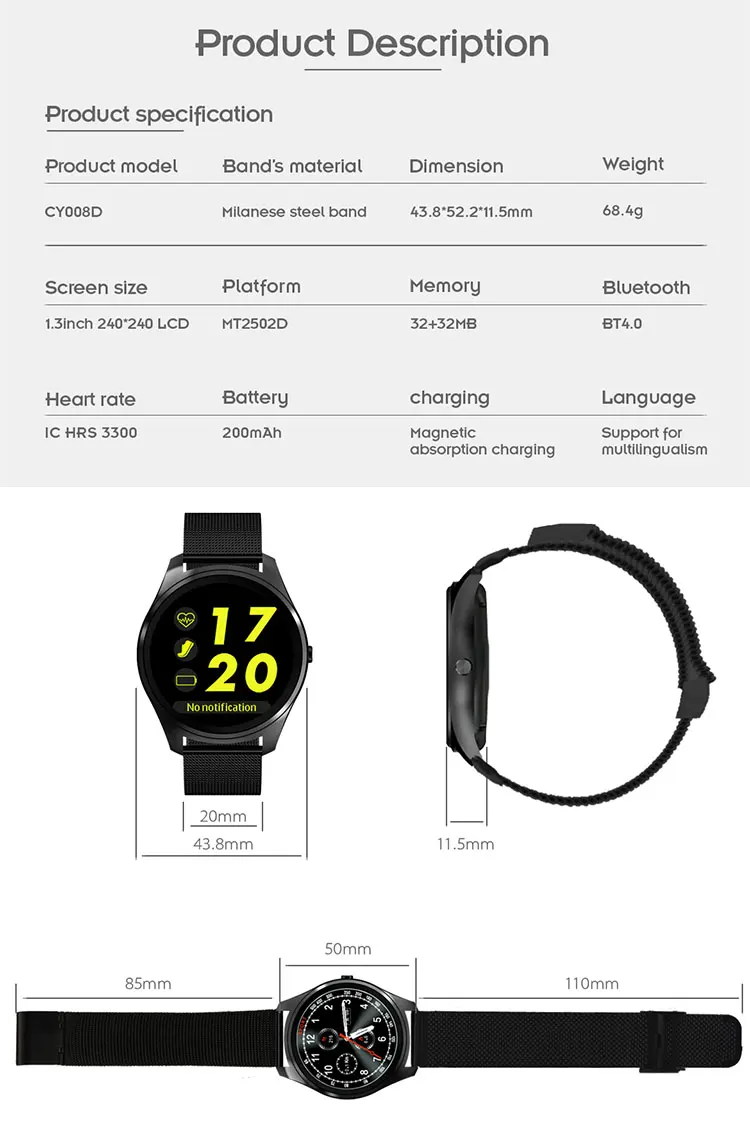 New Arrival! Fashion Smart Watches Band Touch Screen Digital Watches, Waterproof Smartwatches x8