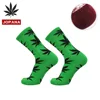 Bulk wholesale high quality maple leaf custom logo marjuana maple leaf printed unisex socks