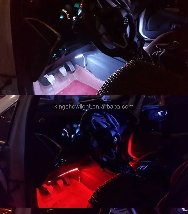 4pcs Million Color Led Glow Interior Car Kit Under Dash Foot Floor 4pcs Million Color Led Glow Interior Car Kit Under Dash Foot Floor Seats Accent Lighting