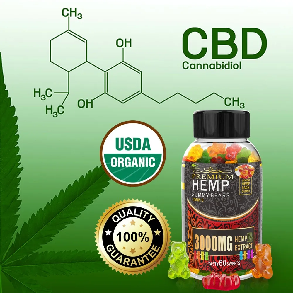 Cbd Hemp Oil Gummy Bears Candy With Essential Omega 3