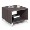 CF hot selling cheap and nice powder coating frame modern office room wooden tea table design with aluminum legs