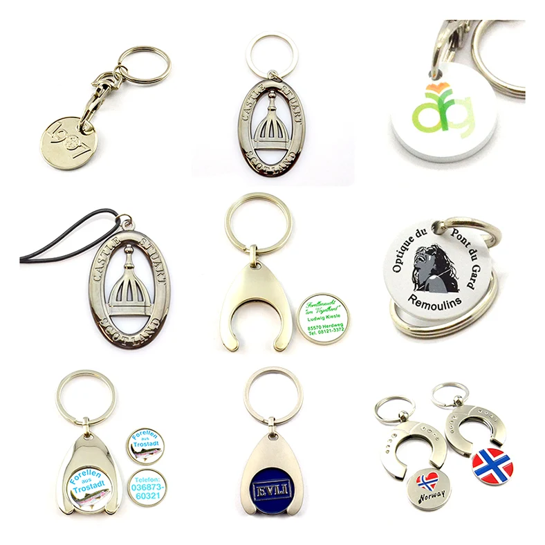metal keychain shopping cart token coin