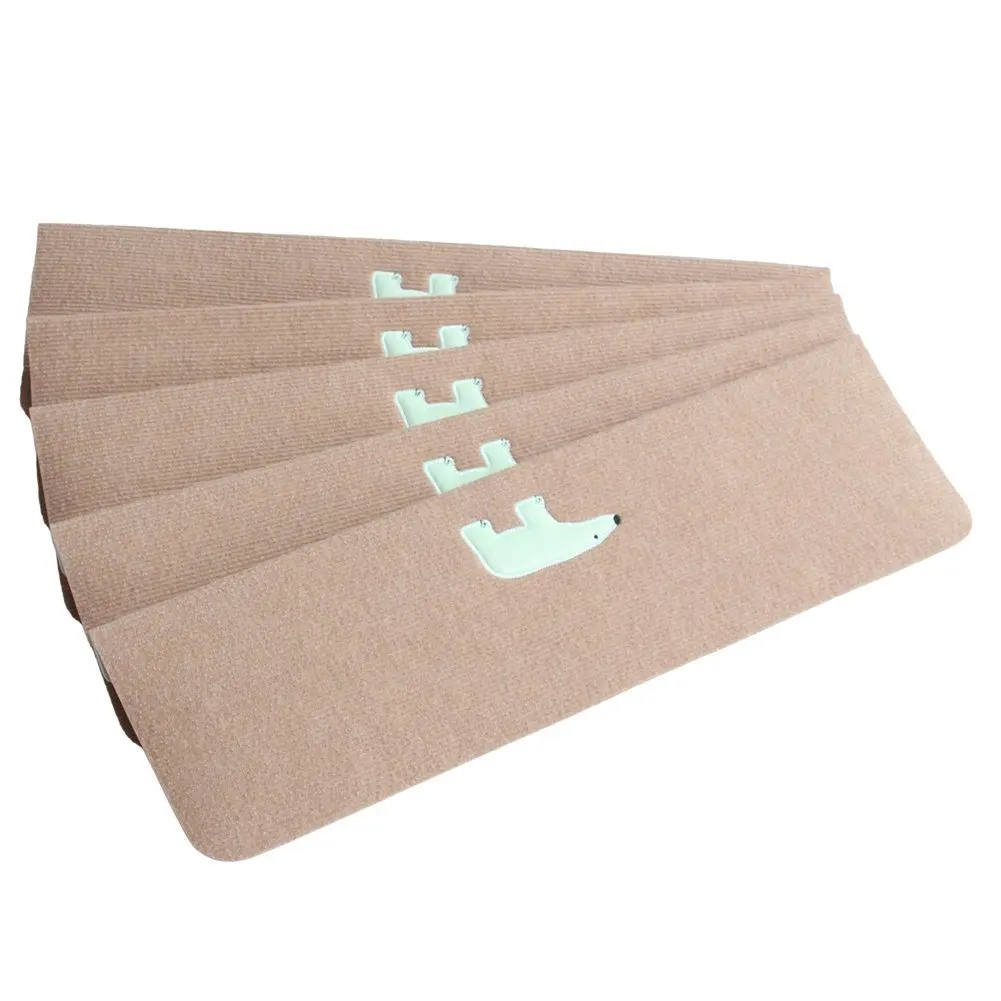 Self Adhesive Stair Treads Find Get Quotations Set Of 5 Skid Resistant Carpet Stair Treads Non Slip Luminous Tread Mats