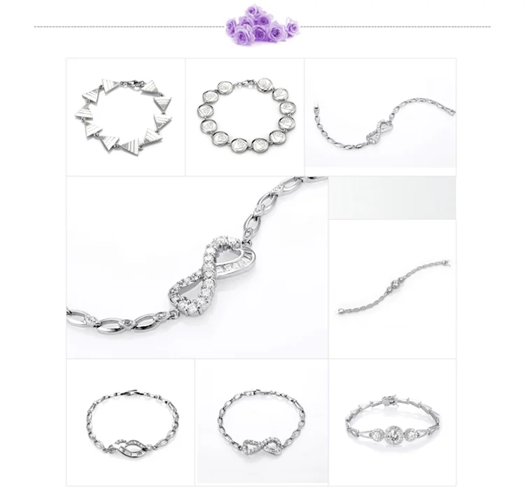Shiny chic chain palm shape design sterling silver cuff bracelet