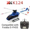 XK K124 6 Channel remote control with brushless single propeller rc helicopter for sale 3D flight model helix