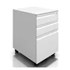 White Color Office Use 3 Drawer Under Table Filing Metal Storage Mobile Pedestal Cabinet