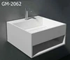 GM-2062 white square solid surface artificial stone wall-hung basin/bathroom cabinet