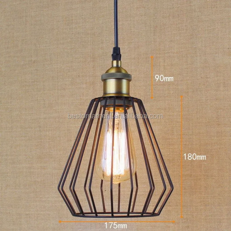 Retro Balck Industrial Metal Wire Cage Pendant Lamps Ball Lamp Vintage Modern Product On
