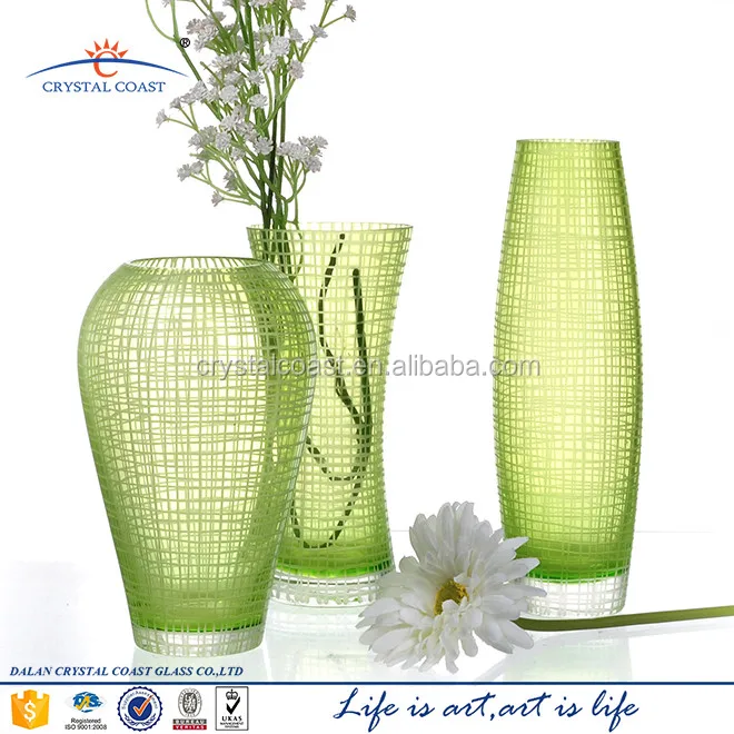 Hand Blown Home Goods Antique Green Glass Vases Buy Antique