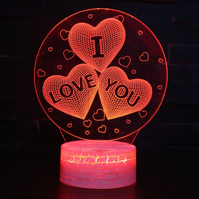 Valentine Gift I Love You  Design Bed Lamp Fancy Funny Night Light