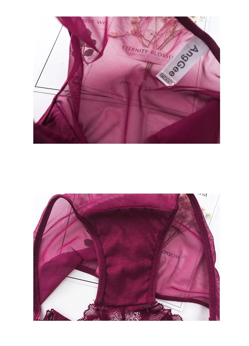 Hot Sell Red Bra Set Sexy Lace Bra And Panty Set Ladies Bra Set Stock Buy Lace Bra And Panty