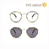 2017 new arrival round metal optical frames polarized sunglasses