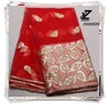 New Sample Of Sequins Leaf Pattern Best Selling Products Red Soft Lace In Nigeria / African Lace Fabric 5Yrds XZ39912b