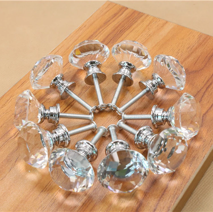 product wholesale diamond shape crystal handle knob furniture handles519-30