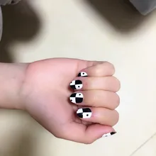 White Black Lattice Nail Arts Sticker 14 pcs set Waterproof Nail Decal Art Sticker Gel Polish