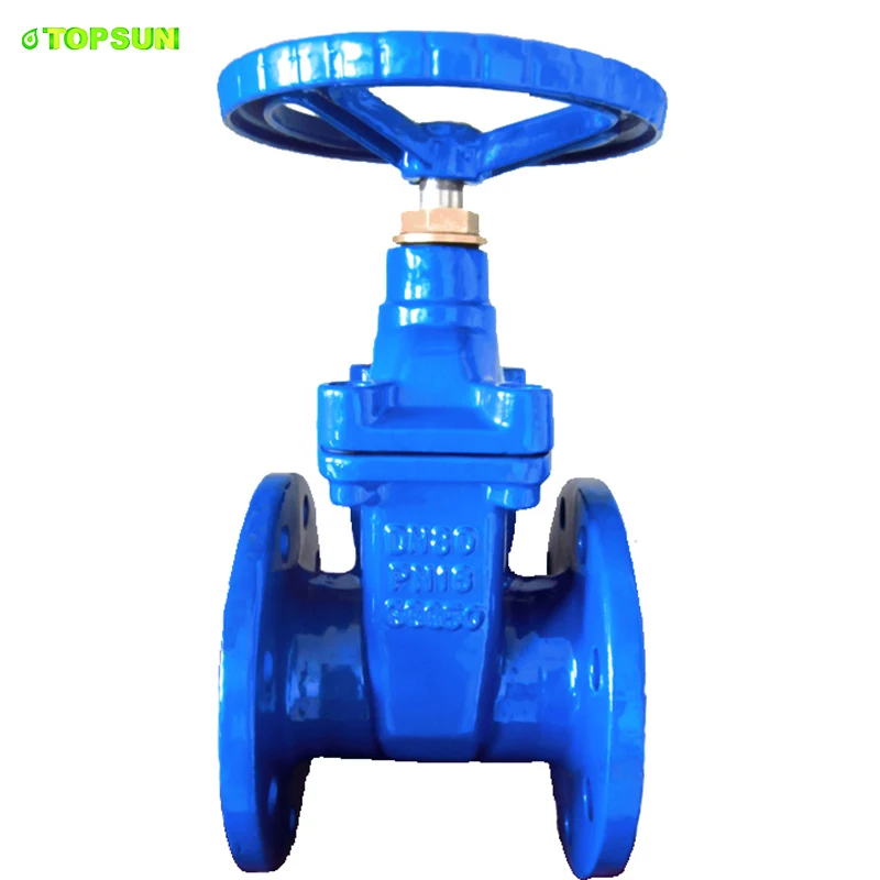 PN10 PN16 flanged ductile casting iron gate valve hydraulic valve with standard BS DIN