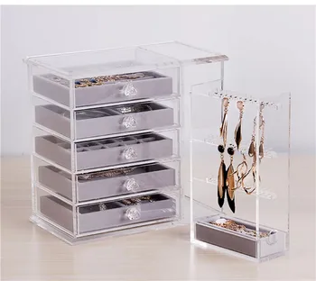 Factory Custom 5 Drawers Acrylic Bracelet Display Stand With 6