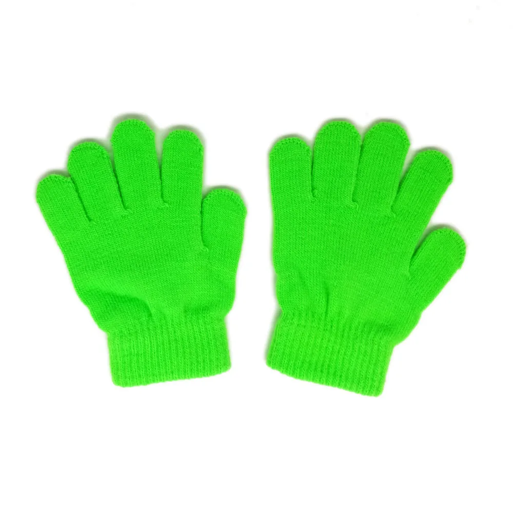 Neon Green Solid Color Acrylic Knitted 