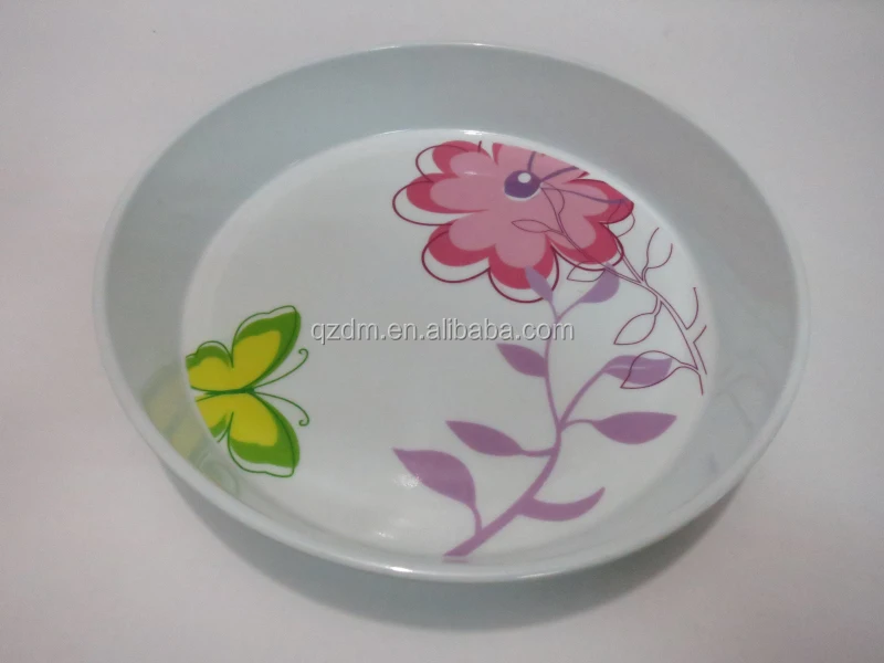 Small Melamine Round Serving Tray Set