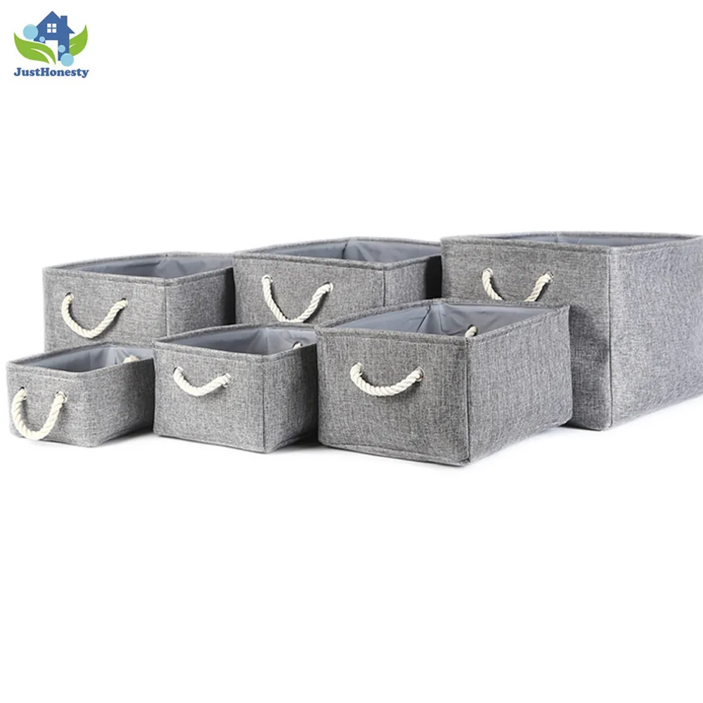 Popular Collapsible Cloth Storage Baskets With Rope Handles Buy