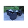 Rattan KD 6-Seat Outdoor Furniture Wicker Table Patio Cube Conversation Dining Set
