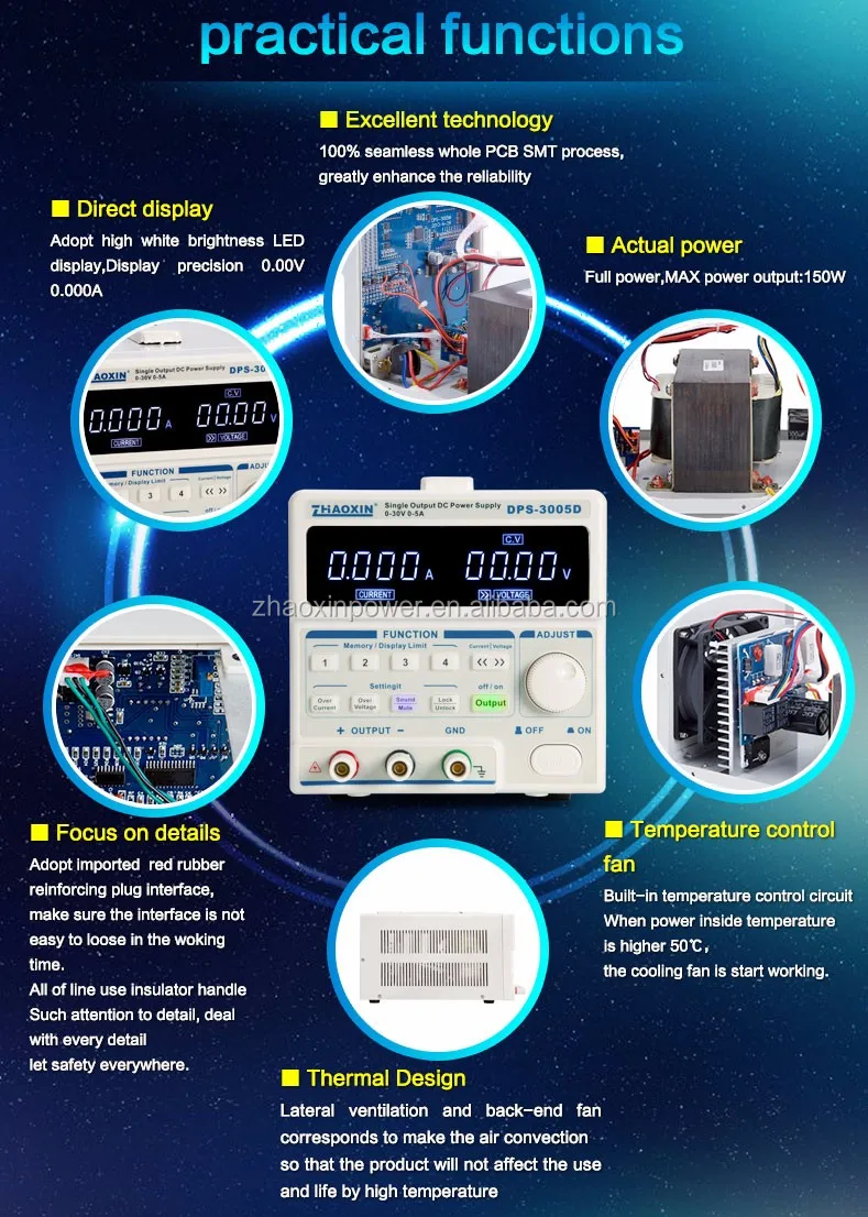 5a dc 30v power supply 3005D linear Zhaoxin output Single dc programmable DPS