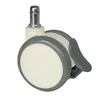 dual wheel silent PU wheel break caster with snapping 11 x 22 pin