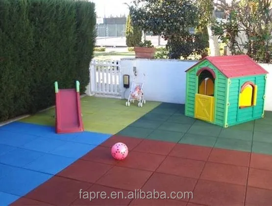 Colorful Outdoor Playground Safety Elastic Rubber Tile Outdoor