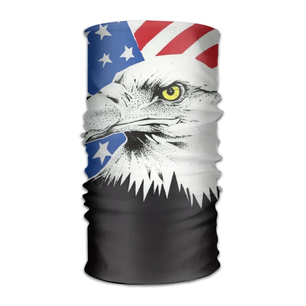 ZQQZ American Bald Eagle Multifunctional Magic Headwear 12-in-1 Men&Women Tube Scarf Facemask Headbands Neck Gaiter Bandana Balaclava Helmet For Outdoor Running Yoga Work Out