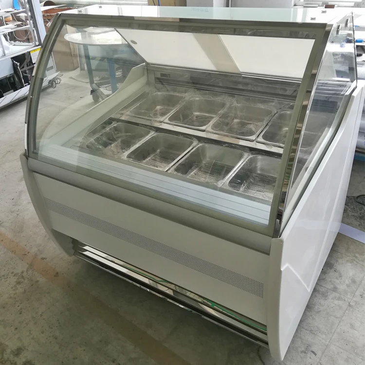 12 Flavors Ice Cream Display Freezer/gelato Display Case With 12 Pans ...