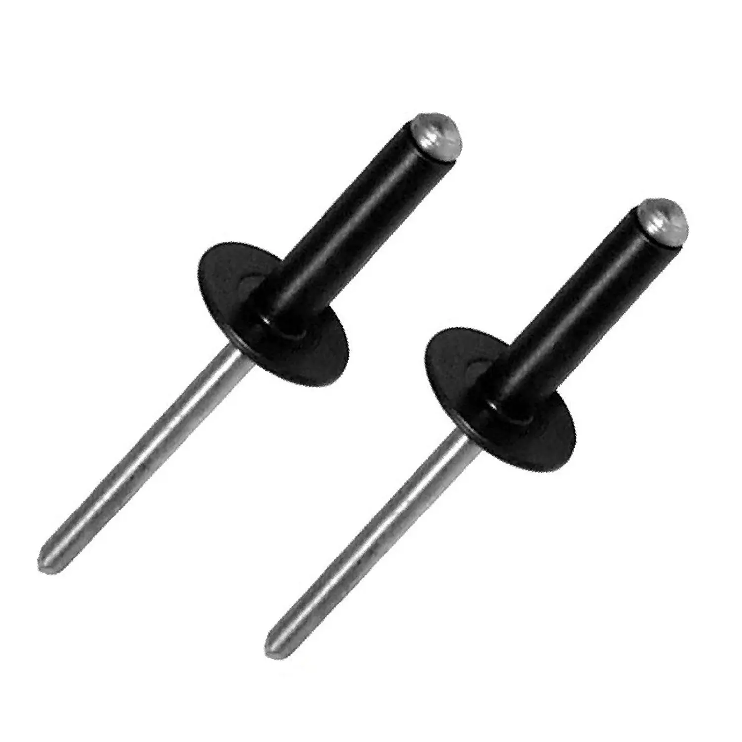 50 x Black Large Flange Standard Aluminium Pop Rivets, 4.0 x 10mm Dome Headed