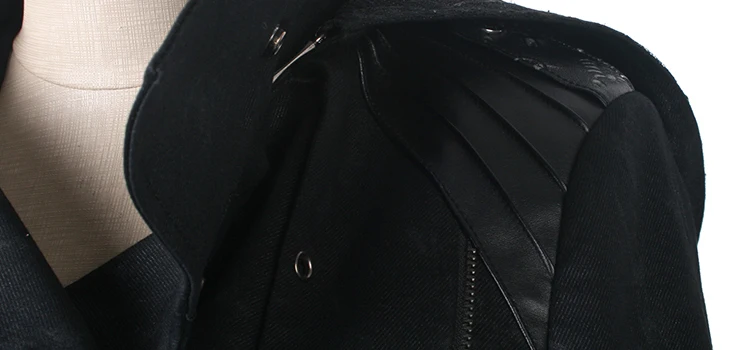 Y-364 Top Sale stylish black men Gothic long winter coat