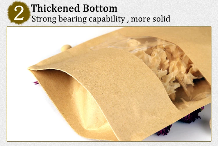 Kraft Stand Up Paper Pouch With Window Oatmeal Granola Cereal Packaging Custom Printed Grocery Bag.jpg