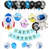 YWLL Science Outer Space Foil Air Helium Cartoon Balloon For Spaceman Kids Toy Happy Birthday Party Decoration
