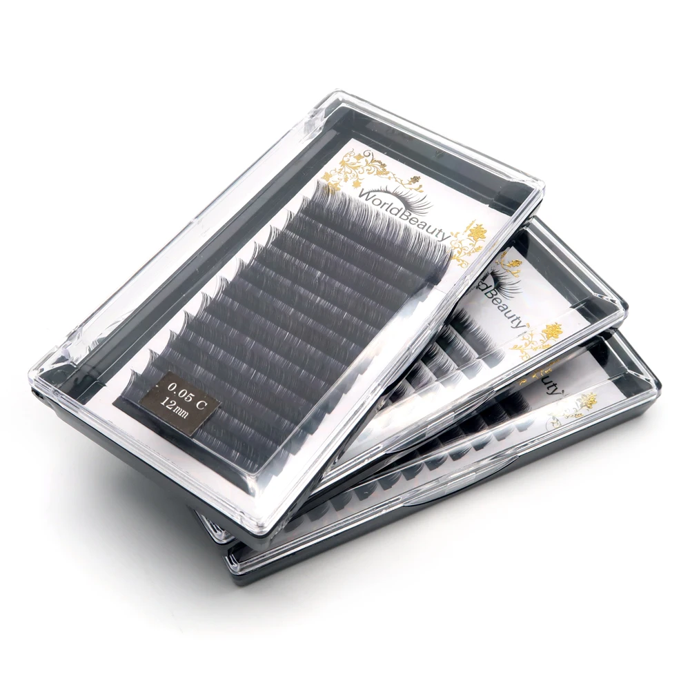 

Worldbeauty lash extensions private label and eyelash extension high quality and lash extension tray, Matte black