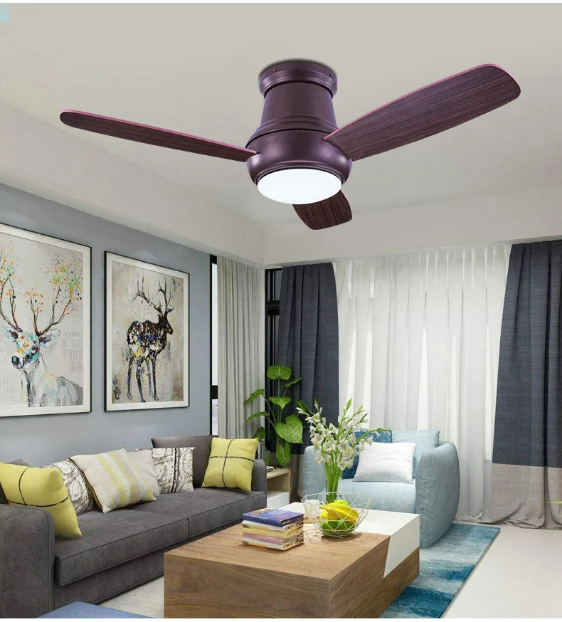 48-in Brushed Brown Flushed Mounted Indoor Ceiling Fan With Light Kit ...