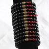 Custom Stainless Steel Fashion Gold Leopard Black Bead Bracelet For Men