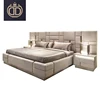 Italian Latest Double King Size Bed Bedroom Furniture Modern Luxury Micro Fiber Leather Bed Room Furniture Bedroom Set
