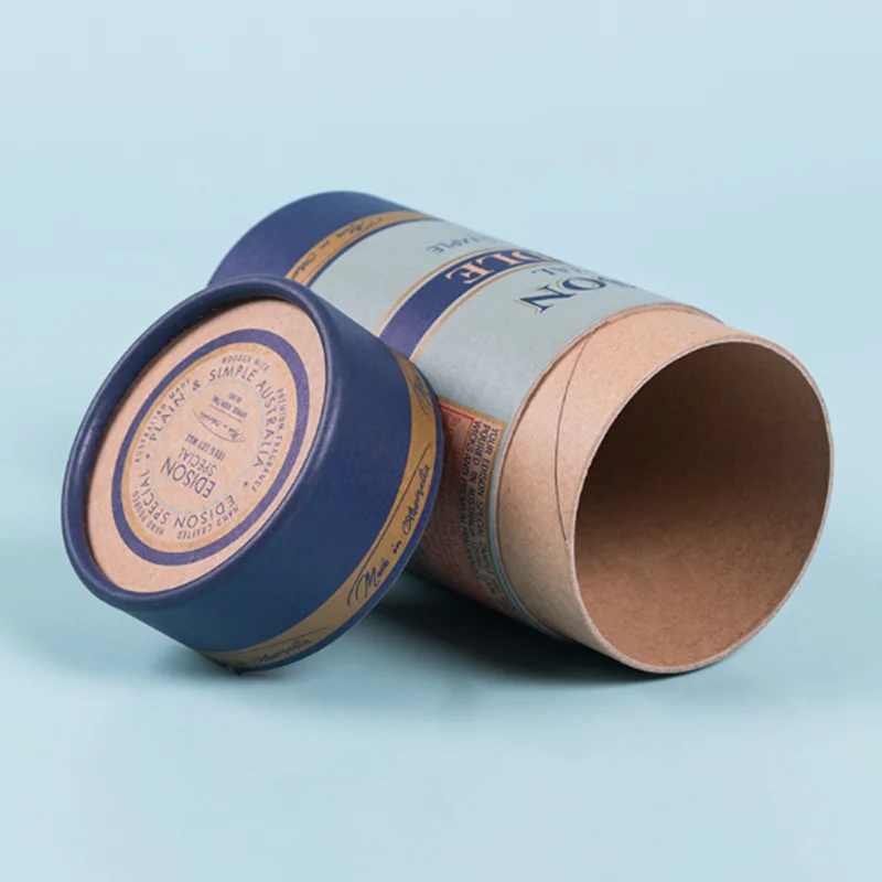 2018 Top Sale Handmade Rigid Cardboard Round Box With Lid Cylinder