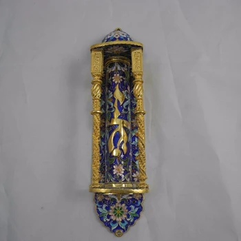 Door Mezuzah Sterling Silver Enamel Israel Jewish Symbol Judaica