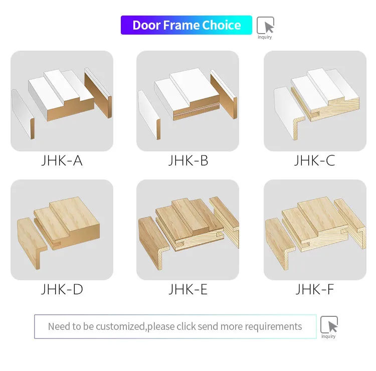 JHK-006 Vigo Wooden Interior Products Laminated Plywood Doors For White Primer Doors