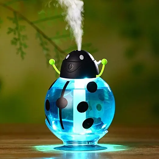 Air Humidifier,Cool Mist Humidifier, 260ML Beetle Cartoon Shape Air Humidifier 360 Degree Rotating Mini USB Humidifier car home
